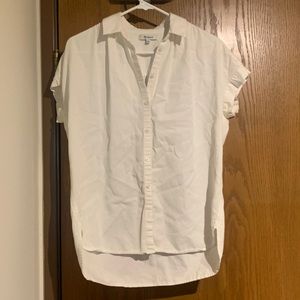 Madewell white short-sleeved oversized button down shirt